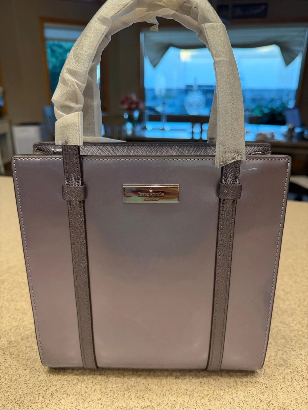 NWT kate spade glossy lavender satchel mini tote Kenzi